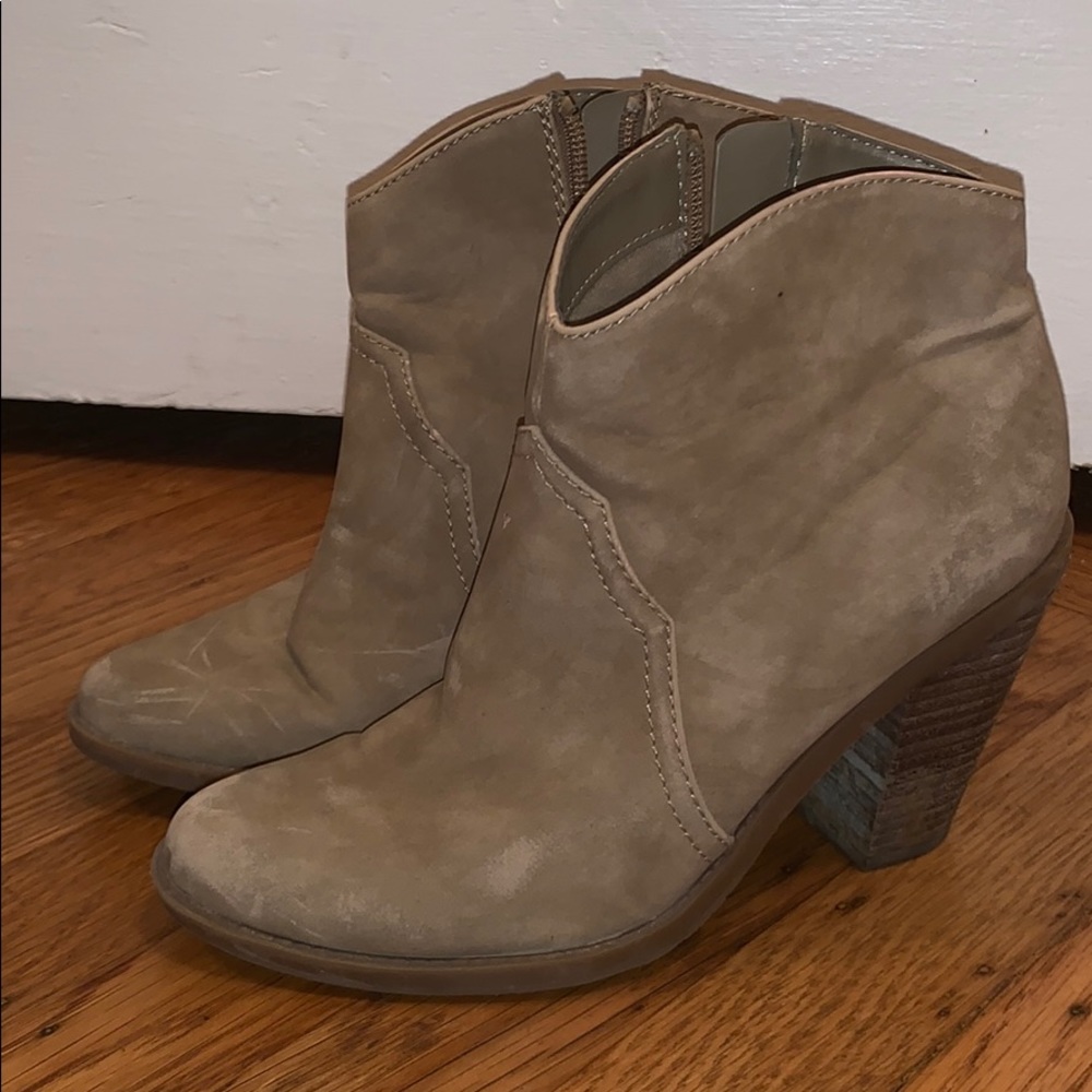 Tan beige leather Dolce Vita ankle booties